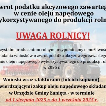 Zwrot podatku akcyzowego zawartego w cenie oleju napędowego wykorzystywanego do produkcji rolnej