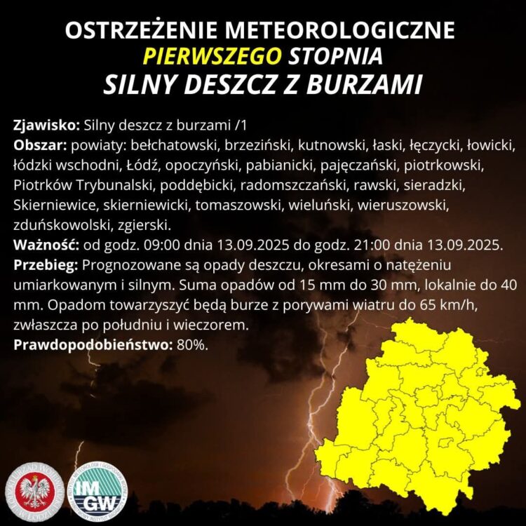 SILNY DESZCZ Z BURZAMI