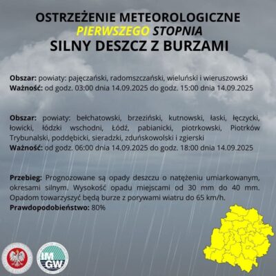 SILNY DESZCZ Z BURZAMI