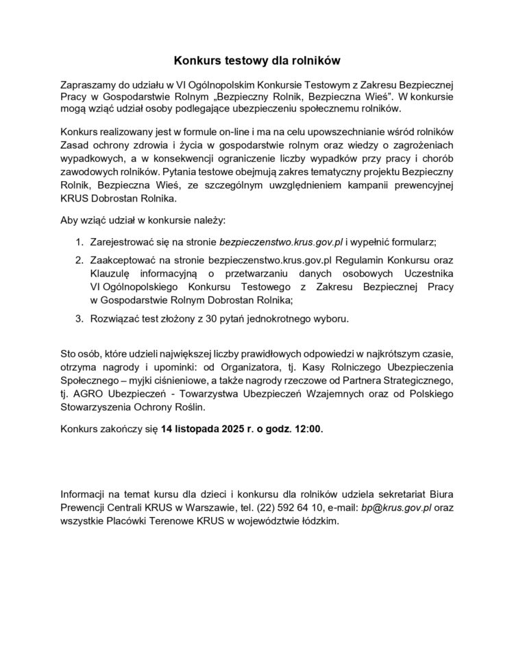 Propozycje KRUS na jesienne wieczory