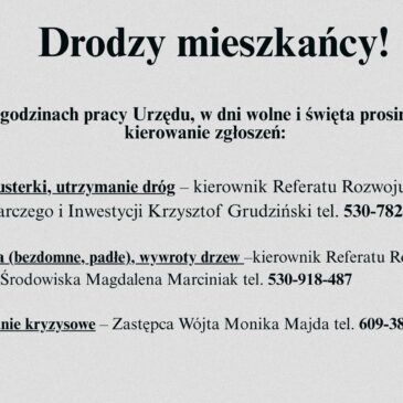 Informacja dla mieszkańców