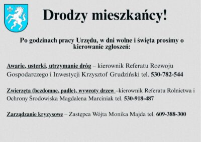 Informacja dla mieszkańców
