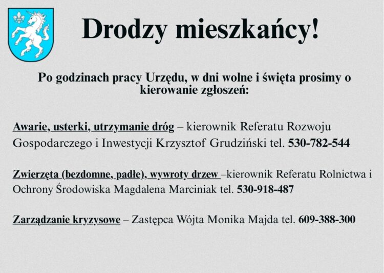 Informacja dla mieszkańców 