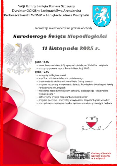 Gminne Obchody Narodowego Święta Niepodległości w Łaniętach!