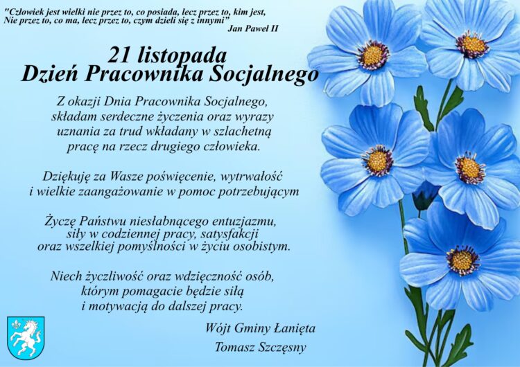 21 listopada Dzień Pracownika Socjalnego