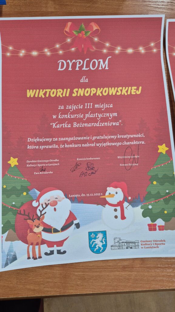 Tegoroczna edycja konkursu na „Świąteczną Kartkę Bożonarodzeniową” została rozstrzygnięta!