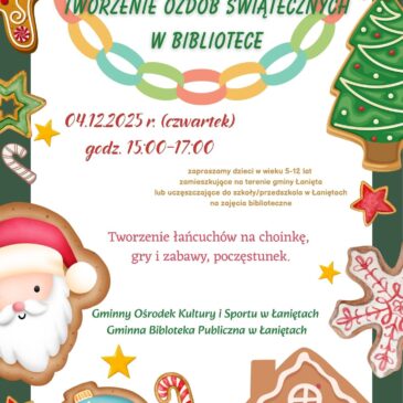ŚWIĄTECZNE ZAJĘCIA BIBLIOTECZNE – JUŻ DZISIAJ!
