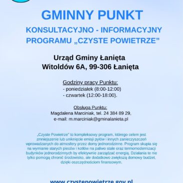 Gminny Punkt KONSULTACYJNO- INFORMATYCZNY PROGRAMU „CZYSTE POWIETRZE”