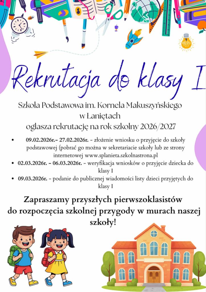 Rekrutacja do klasy pierwszej na rok szkolny 2026/2027