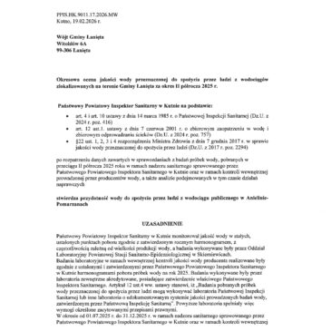 Okresowa ocena jakości wody