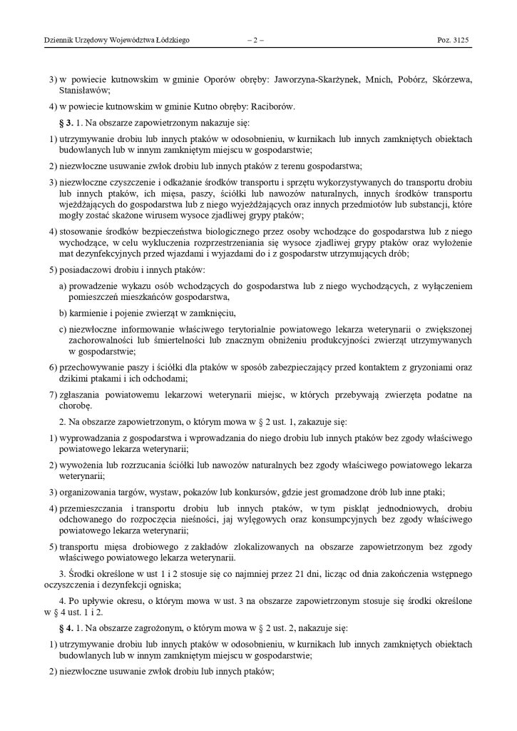 Komunikat w związku z wystąpieniem wysoce zjadliwej grypy ptaków (HPAI)