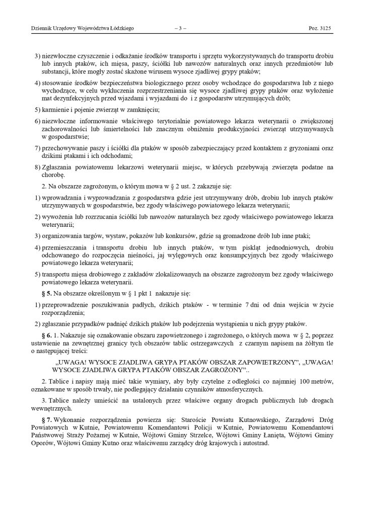 Komunikat w związku z wystąpieniem wysoce zjadliwej grypy ptaków (HPAI)
