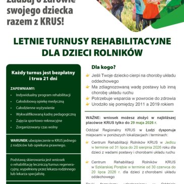 KOMUNIKAT KASY ROLNICZEGO UBEZPIECZENIA SPOŁECZNEGO ODDZIAŁ REGIONALNY W ŁODZI