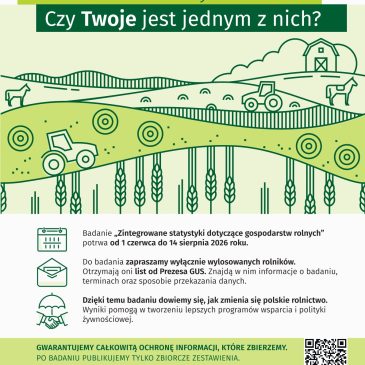 Badanie statystyczne „Zintegrowane statystyki dotyczące gospodarstw rolnych”