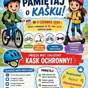 Uwaga! Pamiętaj o kasku!