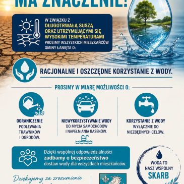 Komunikat dotyczący oszczędzania wody