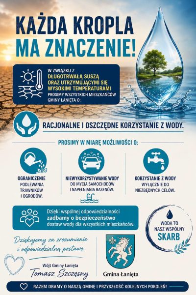 Komunikat dotyczący oszczędzania wody