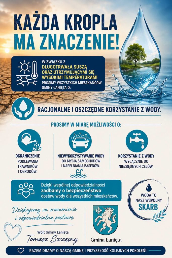 Komunikat dotyczący oszczędzania wody